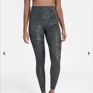 Spanx camo leather leggings